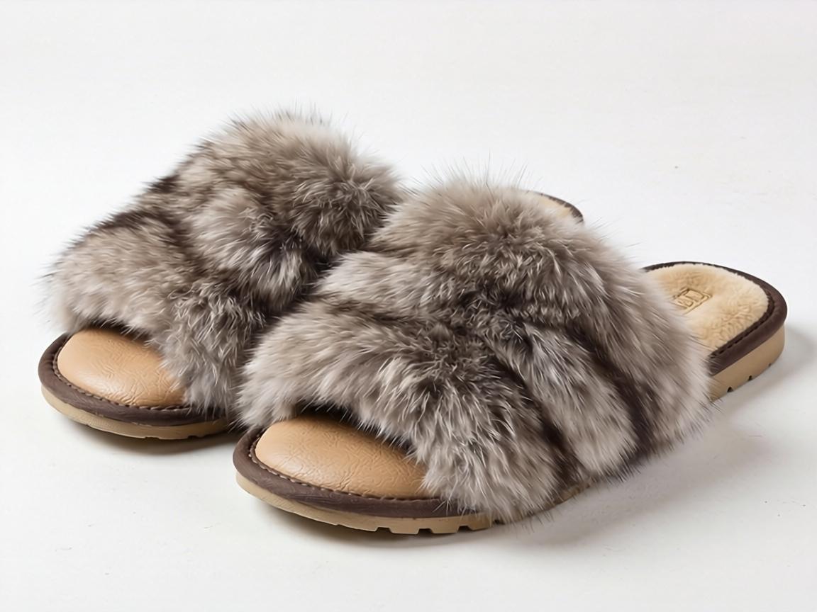 faux fur slippers